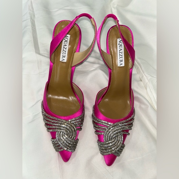 Aquazzura Shoes - Aquazzura Pink and Silver Heels
